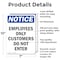 Signmission Employees Only Customers Do Not Enter OSHA Notice Sign, Aluminum, 7in W x 10in L, 2PK OS-2PACK-NS-A-710-V-11991 - alternate 3